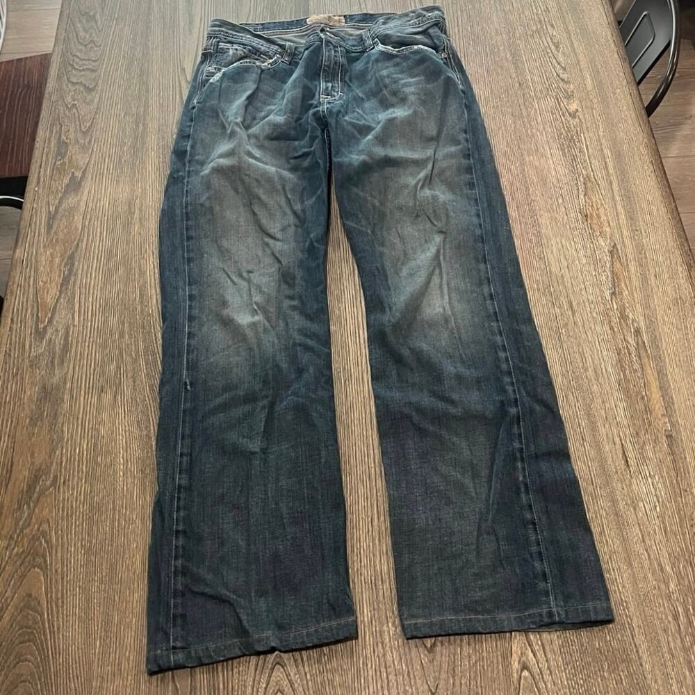 BKE Mens Derek Bootcut Jeans Mid Rise Denim Cotton Medium Wash Blue Size 34x32
